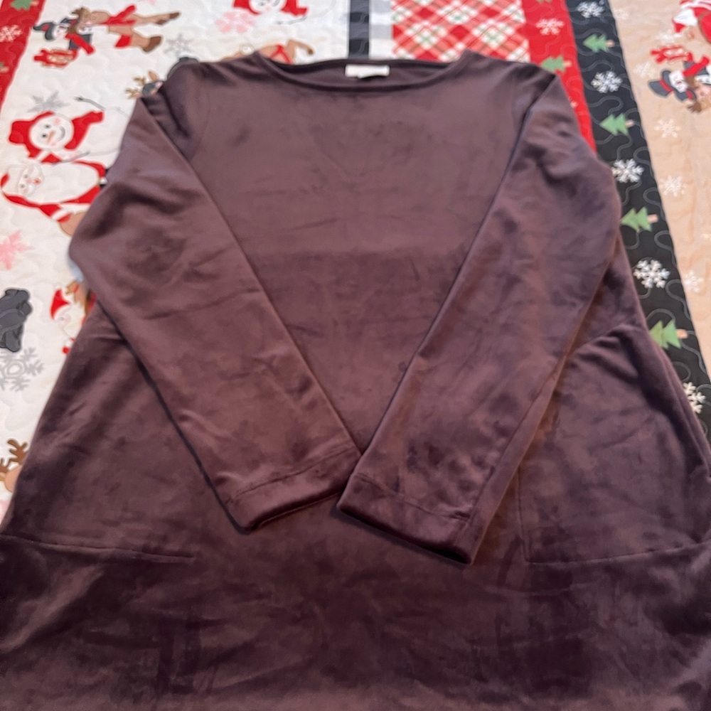 Pure Jill Dark Purple Velvet Tunic